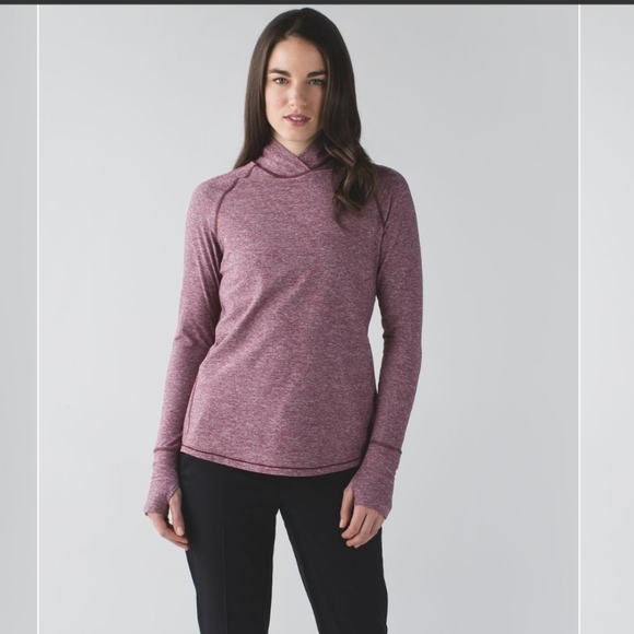 Lululemon Warm Your Core Long Sleeve Heathered Pink Top Shirt, Size 8 - Picture 1 of 9